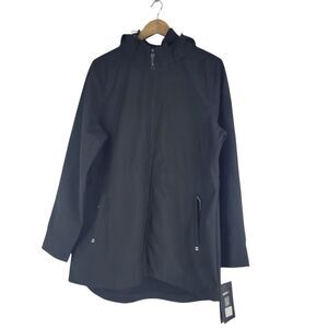 Gerry Jacket Style WG9206 Womens Size Large Softshell Hooded Black NWT $150